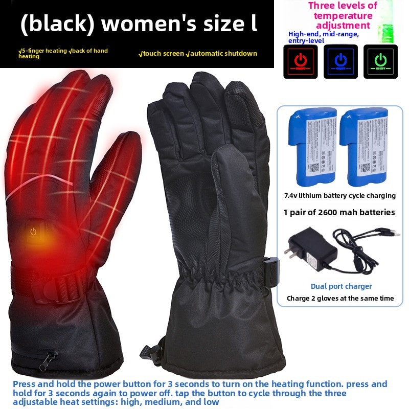 Motorcycle Heated Gloves Winter Warm Heated Gloves Skiing Snowboarding Waterproof Touch Screen Motorcyclist Heated Gloves