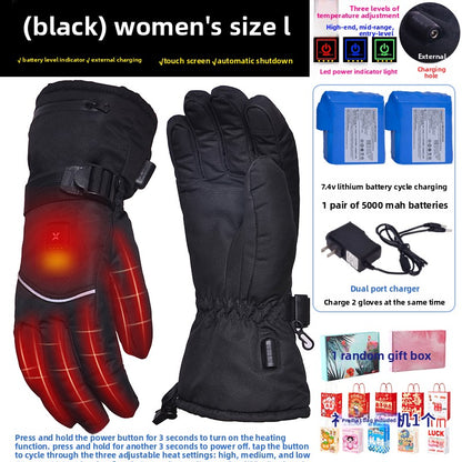 Motorcycle Heated Gloves Winter Warm Heated Gloves Skiing Snowboarding Waterproof Touch Screen Motorcyclist Heated Gloves