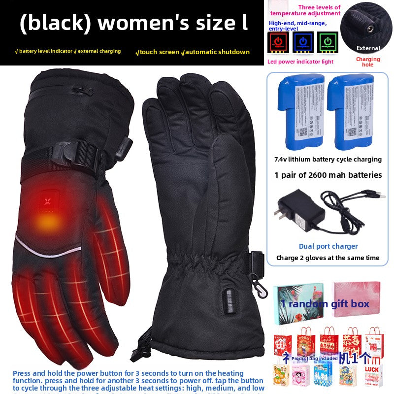 Motorcycle Heated Gloves Winter Warm Heated Gloves Skiing Snowboarding Waterproof Touch Screen Motorcyclist Heated Gloves