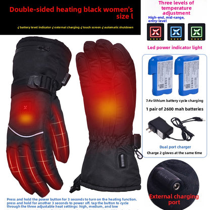 Motorcycle Heated Gloves Winter Warm Heated Gloves Skiing Snowboarding Waterproof Touch Screen Motorcyclist Heated Gloves