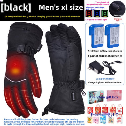 Motorcycle Heated Gloves Winter Warm Heated Gloves Skiing Snowboarding Waterproof Touch Screen Motorcyclist Heated Gloves
