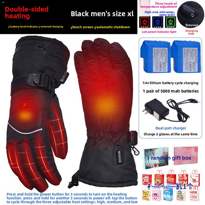 Motorcycle Heated Gloves Winter Warm Heated Gloves Skiing Snowboarding Waterproof Touch Screen Motorcyclist Heated Gloves