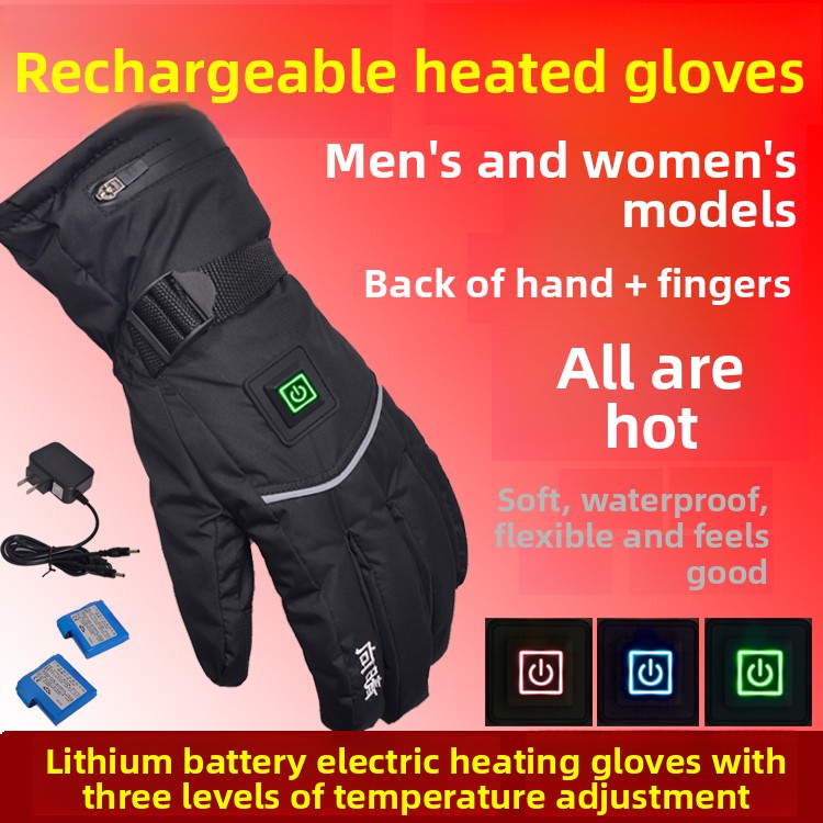 Motorcycle Heated Gloves Winter Warm Heated Gloves Skiing Snowboarding Waterproof Touch Screen Motorcyclist Heated Gloves