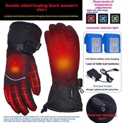 Motorcycle Heated Gloves Winter Warm Heated Gloves Skiing Snowboarding Waterproof Touch Screen Motorcyclist Heated Gloves