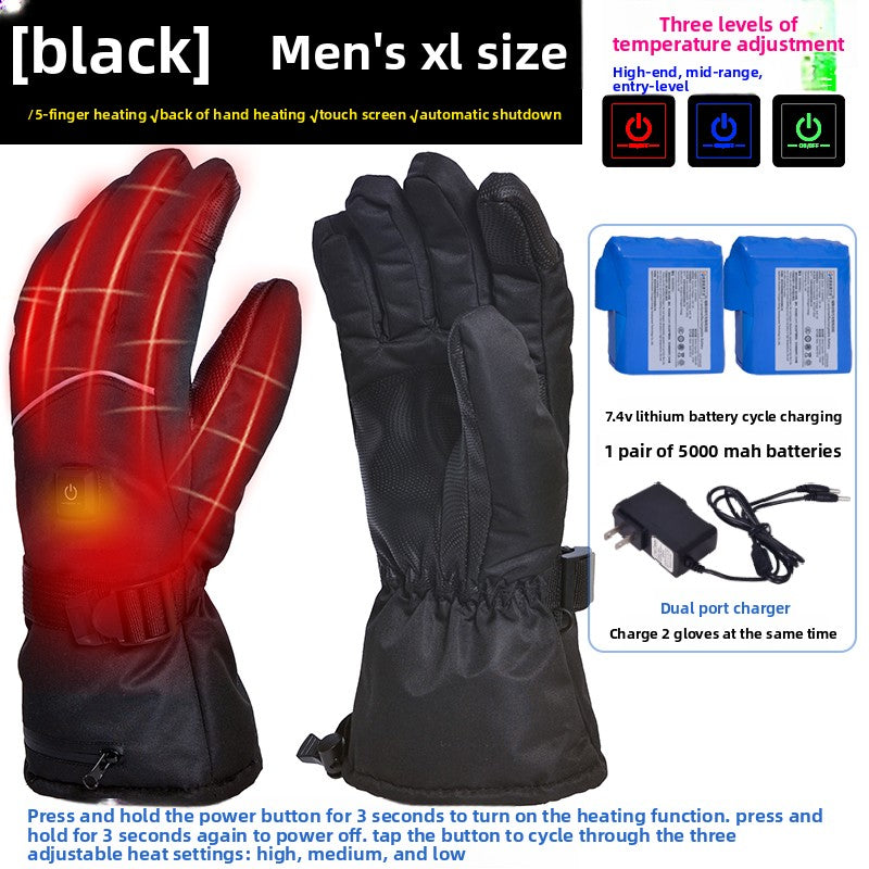 Motorcycle Heated Gloves Winter Warm Heated Gloves Skiing Snowboarding Waterproof Touch Screen Motorcyclist Heated Gloves