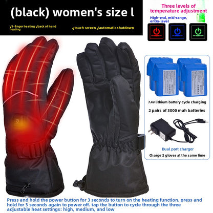 Motorcycle Heated Gloves Winter Warm Heated Gloves Skiing Snowboarding Waterproof Touch Screen Motorcyclist Heated Gloves