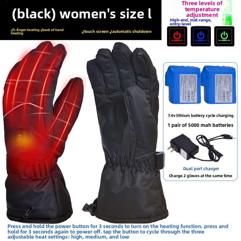 Motorcycle Heated Gloves Winter Warm Heated Gloves Skiing Snowboarding Waterproof Touch Screen Motorcyclist Heated Gloves