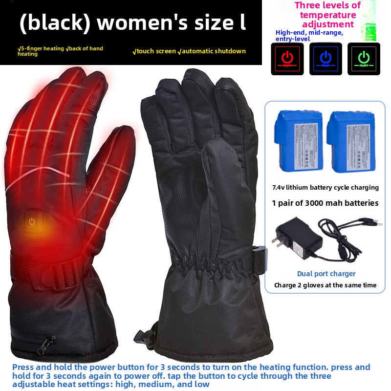 Motorcycle Heated Gloves Winter Warm Heated Gloves Skiing Snowboarding Waterproof Touch Screen Motorcyclist Heated Gloves