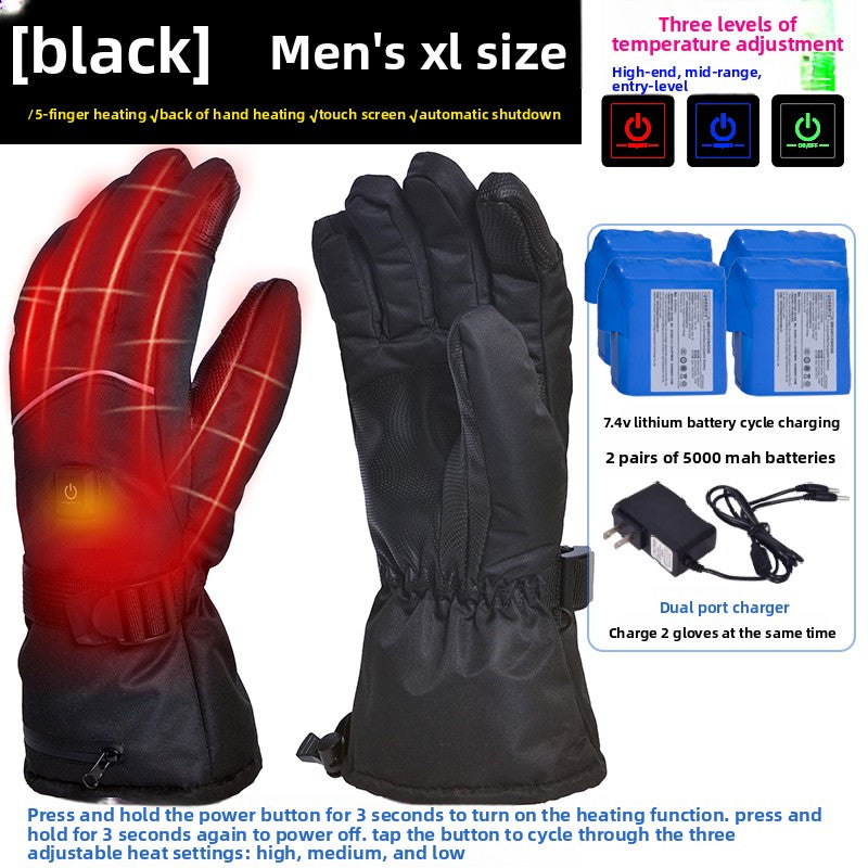 Motorcycle Heated Gloves Winter Warm Heated Gloves Skiing Snowboarding Waterproof Touch Screen Motorcyclist Heated Gloves