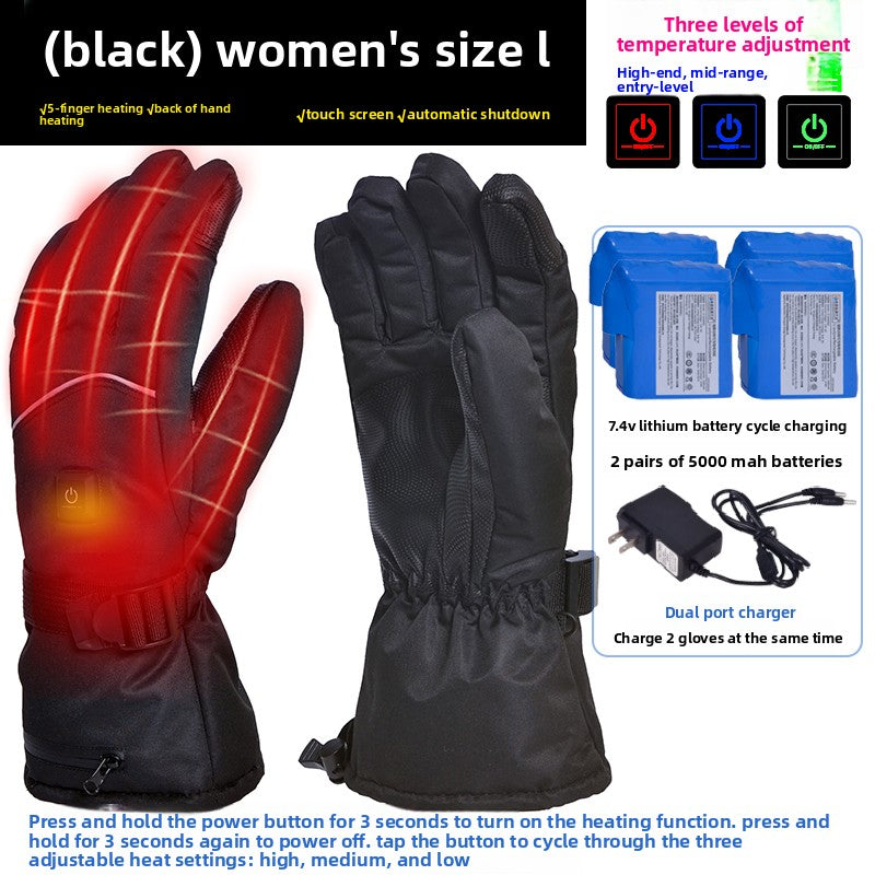 Motorcycle Heated Gloves Winter Warm Heated Gloves Skiing Snowboarding Waterproof Touch Screen Motorcyclist Heated Gloves