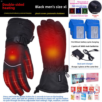 Motorcycle Heated Gloves Winter Warm Heated Gloves Skiing Snowboarding Waterproof Touch Screen Motorcyclist Heated Gloves