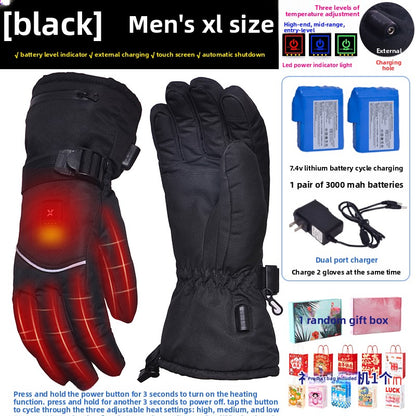 Motorcycle Heated Gloves Winter Warm Heated Gloves Skiing Snowboarding Waterproof Touch Screen Motorcyclist Heated Gloves